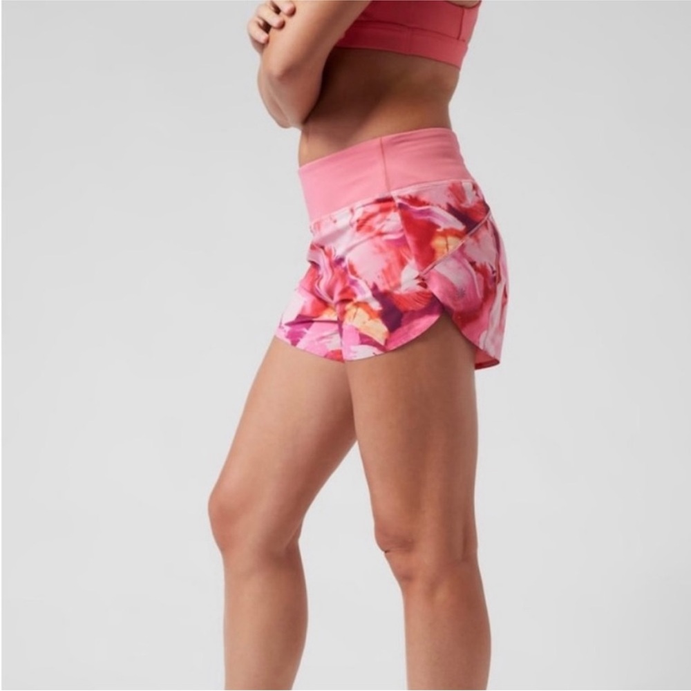 Athleta Pink Printed Run with It 3.5” Short Athletic Running Shorts size Small - Picture 2 of 11